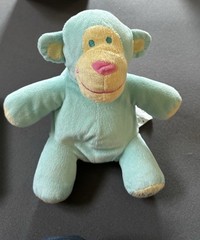 Toys R Us BRUIN Light Green Monkey Plush Baby Toy 10” HTF Understuffed Floppy