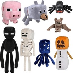 8 Minecraft Stuffed Animals: Snow Golem, Baby Wolf & More – Fun Playtime Set