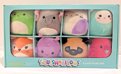 SQUISHMALLOWS Kellytoy 5″ Animal 8-Pack Plush Set Assorted Exotic Animals