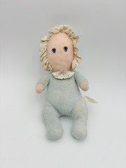Amtoy Blue Terrycloth Baby Soft Touch First Boy Plush Stuffed Doll 1980 – 11”