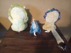 Lot Of 3 Dinosaur Plush Stuffed Animal Triceratops And Brontosaurus