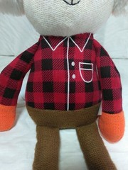 Spark Create Imagine Red Plaid Fox Rattle with Crinkle Ears Plush 16″