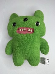 Fuggler Reek-O Fugglow Green Funny Ugly Monster Plush 3 Eyes 10 Inch