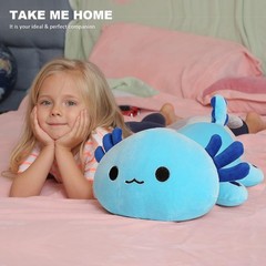 Axolotl Plush Cute 13 inch Stuffed Animal Soft Blue Pillow Kawaii Plush Toy G…