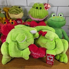 Valentine’s Day Plush Frog Lot of 5 Ganz Russ Aurora Stuffed Animal Hearts