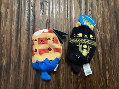 Cats vs. Pickles Lot 2 Cleocatra the Black Cat Mini Plush Toy #116 & Cherry #156