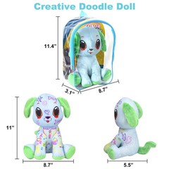 Coloring Plush Toy with 12 Washable Markers for Little Girls Doodle Dolls Arts a