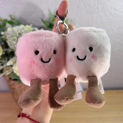 Jelly Cat Amuseables Pair of Marshmallows Plush Keychain Bag Charm Kids Gift NWT