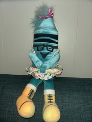 Vintage Binney & Smith Crayola Kid Stuffed Plush Teal