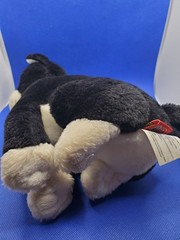 Playtive Junior Black & White Sitting Cat Soft Plush Toy 9” Shorthair Preloved