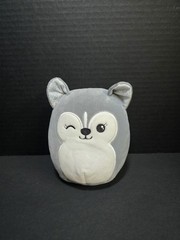 Squishmallow 5 Inch Mini Heidi The Gray Husky KellyToy Super soft Mini Dog
