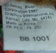 James River Teddy Bear Plush Brown Plaid Jacket Vintage 1987 13”
