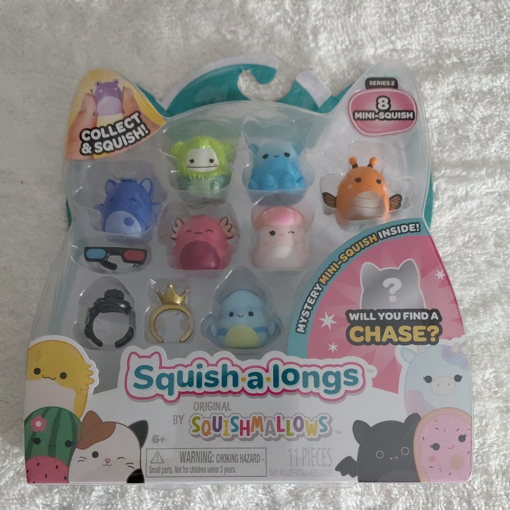Squishmallows Series 2 Squish A Longs 8 Mini Squish Set ~ Mystery Squish Inside