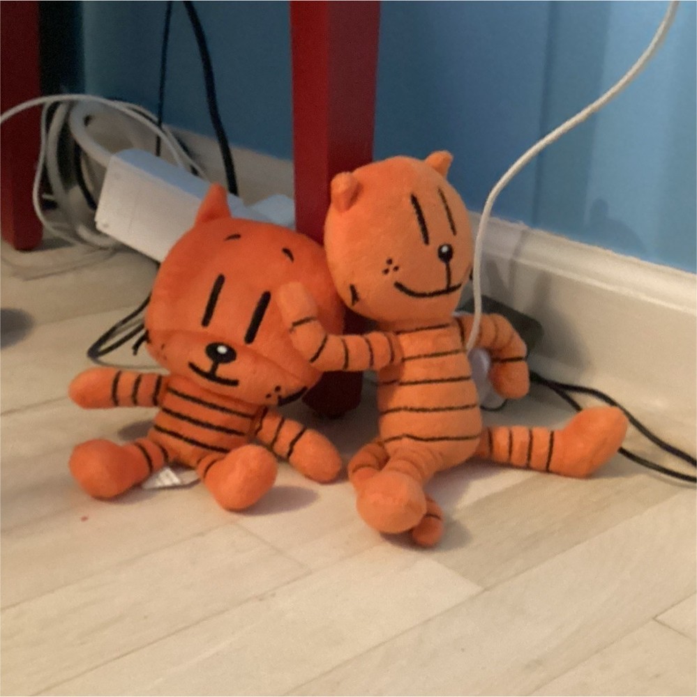 Small Orange Cat Stuffed Animal Pair Set Soft Cute Plush Toy 6-14 in Gift