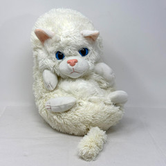 HIDEAWAY PETS White Kitty Cat 13″ Plush Blue Eyes Jay at Play Curl Up Snap Round