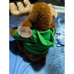 Wishpets Bentleyville Tour of Lights Moose Plush Green Hoodie Santa Brown 84818