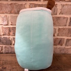 Green Boba Tea Plush Pillow 14” Bubble Milk Tea Squishy Toy