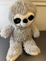Kellytoy Sloth Plush Stuffed Animal Toy Gray Beige Black White Soft Cuddly Ages