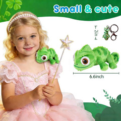Magnetic Shoulder Chameleon Plush Toy, Soft Lizard Stuffed Animal Cosplay Access