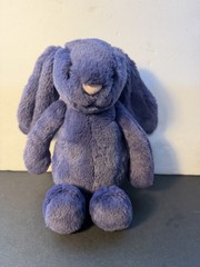 Jellycat Little Bashful Saffyre Bunny Indigo Purple Blue White Tail 8”