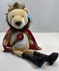 FAO Schwarz Glow Brights Nutcracker Lion Plush Christmas Ballet Glitter NWT