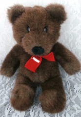 Applause Cinnamon Bear Plush Teddy Brown Red Scarf 14″ Stuffed Toy 1988 Vintage