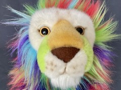 San Diego Zoo Lion Plush Rex Rainbow Fur Wildlife Alliance Stuffed Animal Toy