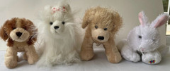 Webkinz Lot of 4 Cocker Spaniel HS011 Yorkie HM070 Golden HM010 Rabbit HM078