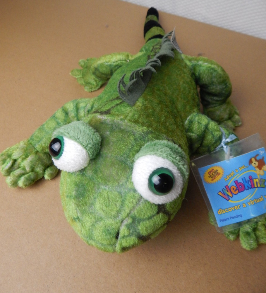 GANZ Webkinz Green Iguana Lizard Plush Stuffed Animal Sealed Code