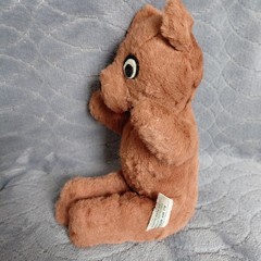 Vintage Mary Meyer Brown Teddy Bear Plush Big Eyes 9” 1950s 1960s Vtg Vermont