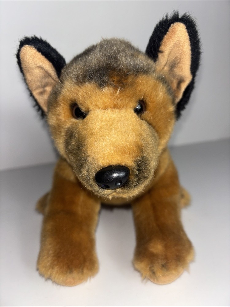 Demdaco Brown Black German Shepherd Plush Puppy Dog Stuffed Animal 14″