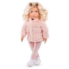 Our Generation Ava 18″ Fashion Doll with Pink Faux-Fur Coat Outfit