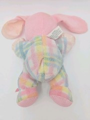 Rare Vintage Playskool Snuzzles Bunny Plush Pink Plaid 1996 Rabbit Stuffed