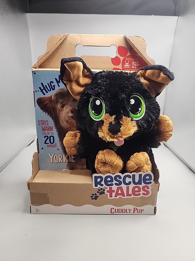 Rescue Tales Cuddly Pup Yorkie Soft Plush Pet Toy Black and Brown
