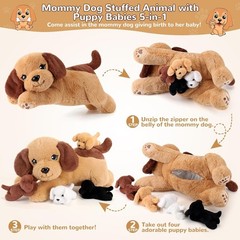 Charming Mommy Dog with 4 Surprise Puppies – Imaginative Play for Young Children