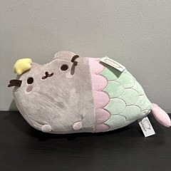 Large 12″ Pusheen Gund Cat Mermaid Plush 2016 NWT Green Pink Gray Star Cat Merma