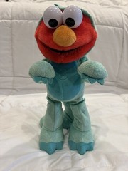Sesame Street Elmo Dinosaur Costume Dino Stomp Plush Toy Interactive Dance WORKS