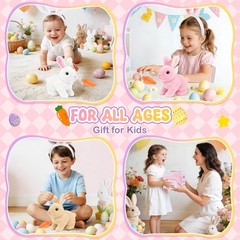 LAITYUM Realistic Bunny for Kids – Interactive Hopping Toy Small, Brown