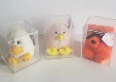 Set Of 3 Collectible Swibco Puffkins Plush Animals In Plastic Case (97-99)