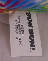 BUN BUN Stacking Rainbow Monkey 12″ Plush Toy Stuffed Animal Geometric Print