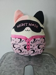 Squishmallow Katsla Kellytoy Plush Toy 8″ Cat Night Mode Eye Mask Pillow Pajamas