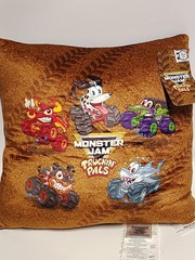 Pillow Monster Jam Truckin Pals NWT 12 x 12