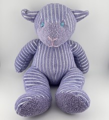 Purple Lamb Plush Stuffed Animal 12” Terry Cloth Soft Toy Easter Decor