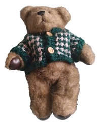 Brown Bear With Green Sweater Plush (8″ Inch) (Taking Offers)