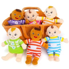 Basket of Babies Plush Dolls, 8″ Plush Diversity Baby Dolls- 6 Piece Set Inte…