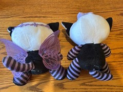 Vintage 2004 Hot Topic Fairy Plush Mezco Emo Goth Y2K Striped Fairy Doll Bundle