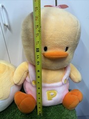 Set Of 2 Vintage 1991 Piyo Piyo Duck Chick Stuffed Plush Sweater Baby Gift RARE