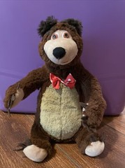 Mawa n meabeab plush 11 inch brown bear with red bow
