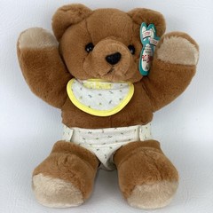 A.G. Baby Teddy Bear Interactive Talking Plush Stuffed Animal Vintage 1985 Axlon
