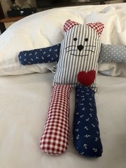 Handmade Patchwork Cat Plush Doll, Multicolor, Medium 14-24 in, Ages 3+